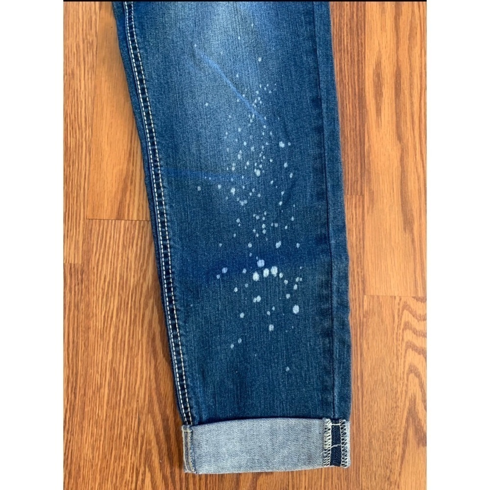 WALLFLOWER Junior size 7 Cuffed Capri Denim Blue Jeans with Belt - Picture 8 of 13